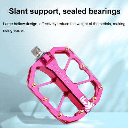 RACEWORK D029 CNC Triple Bearing Hollow Anti-slip Bicycle Pedals(Purple) - Pedals by RACEWORK | Online Shopping UK | buy2fix