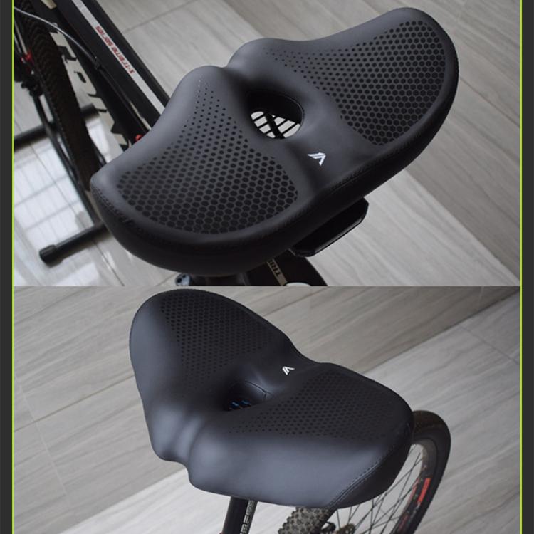 FMFXTRA Thickened Bicycle Saddle Mountain Bike Shaped Saddle, Color: Black+Tail Light - Bicycle Saddle by FMFXTRA | Online Shopping UK | buy2fix