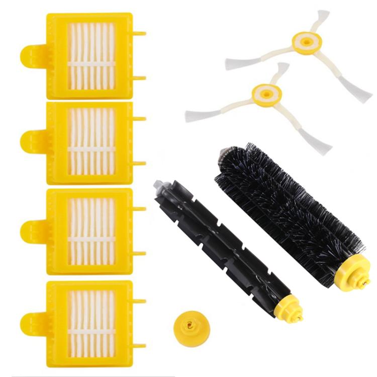 8pcs /Set For IRobot Roomba 700/780 Series Sweeping Robot Accessories 4 HEPA Filter +2 Side Brush +1pair Main Brush(Yellow) - For iRobot Accessories by buy2fix | Online Shopping UK | buy2fix