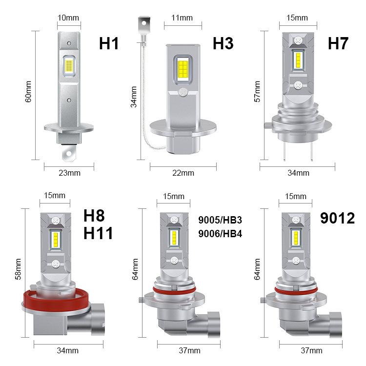 2pcs Mini 1:1 Direct Plug Car LED Headlight Bulb, Specifications: 9006(White Light) - Halogen Lights by buy2fix | Online Shopping UK | buy2fix