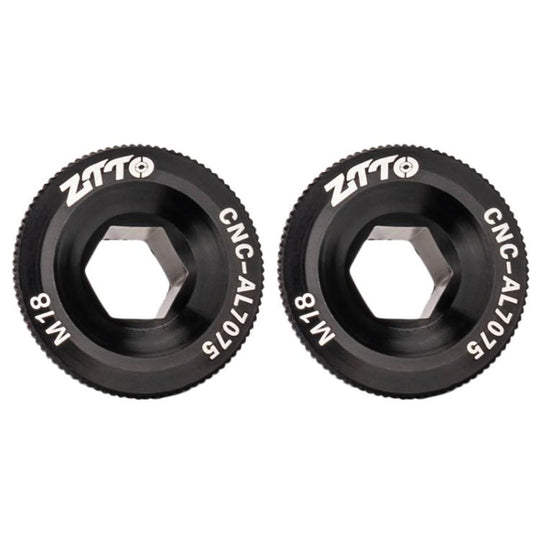 2pcs ZTTO Bicycle Aluminum Alloy Crank Cover Mountain Bike Crank Screws, Style: M18 Black