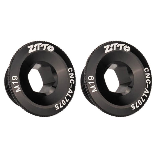 2pcs ZTTO Bicycle Aluminum Alloy Crank Cover Mountain Bike Crank Screws, Style: M19 Black