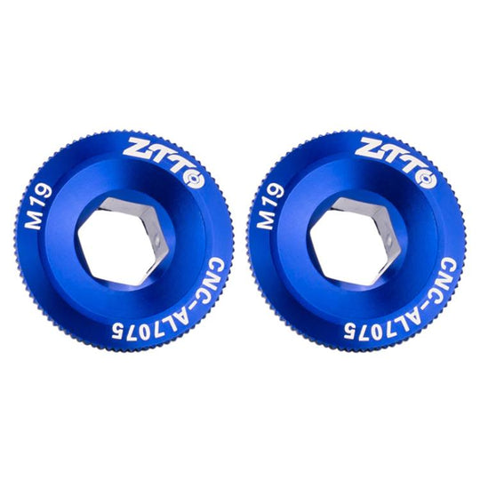 2pcs ZTTO Bicycle Aluminum Alloy Crank Cover Mountain Bike Crank Screws, Style: M19 Blue