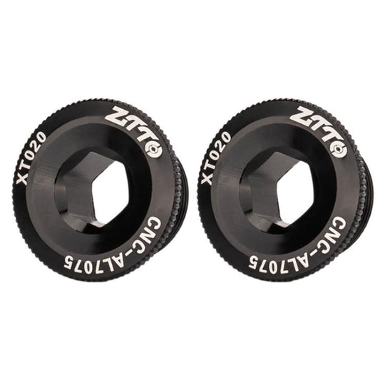 2pcs ZTTO Bicycle Aluminum Alloy Crank Cover Mountain Bike Crank Screws, Style: M20 Black