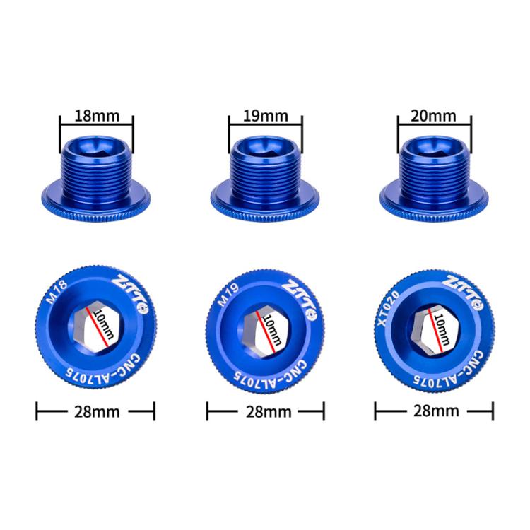 2pcs ZTTO Bicycle Aluminum Alloy Crank Cover Mountain Bike Crank Screws, Style: M20 Red - Screws by ZTTO | Online Shopping UK | buy2fix
