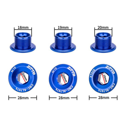 2pcs ZTTO Bicycle Aluminum Alloy Crank Cover Mountain Bike Crank Screws, Style: M20 Red - Screws by ZTTO | Online Shopping UK | buy2fix