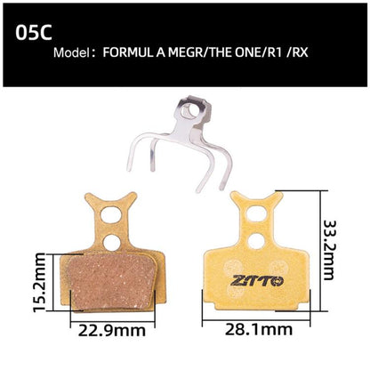 2pairs ZTTO Mountain Bike Full Metal Copper Base Lining Oil Disc Block Brake Pad, Model: MJ-05C - Bicycle Brake Parts by ZTTO | Online Shopping UK | buy2fix