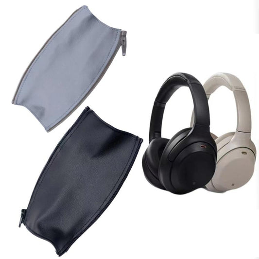 For Sony WH-1000XM4 Headphones Headband Protective Cover Replacement Parts, Spec: Leather Zipper Gray - Earmuff & Pad by buy2fix | Online Shopping UK | buy2fix