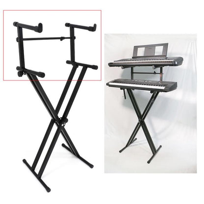 Electronic Piano Raised Stand Piano Keyboard Universal Double Layer Raised Stand Musical Instrument Accessories(Black) - Keyboard Accessories by buy2fix | Online Shopping UK | buy2fix