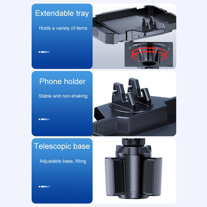 Small Car 360 Degree Rotating Dining Tray Auto Adjustable Cell Phone Holder - Car Drink Holders by buy2fix | Online Shopping UK | buy2fix