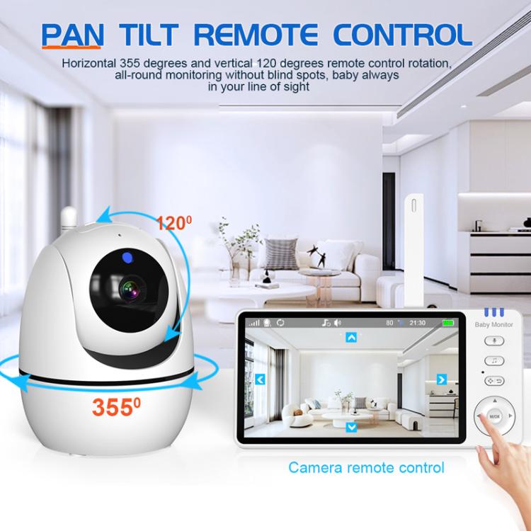 5 inch 1080P HD Baby Watcher Baby Monitor Camera US Plug - Baby Monitor by buy2fix | Online Shopping UK | buy2fix