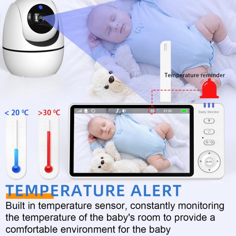 5 inch 1080P HD Baby Watcher Baby Monitor Camera UK Plug - Baby Monitor by buy2fix | Online Shopping UK | buy2fix