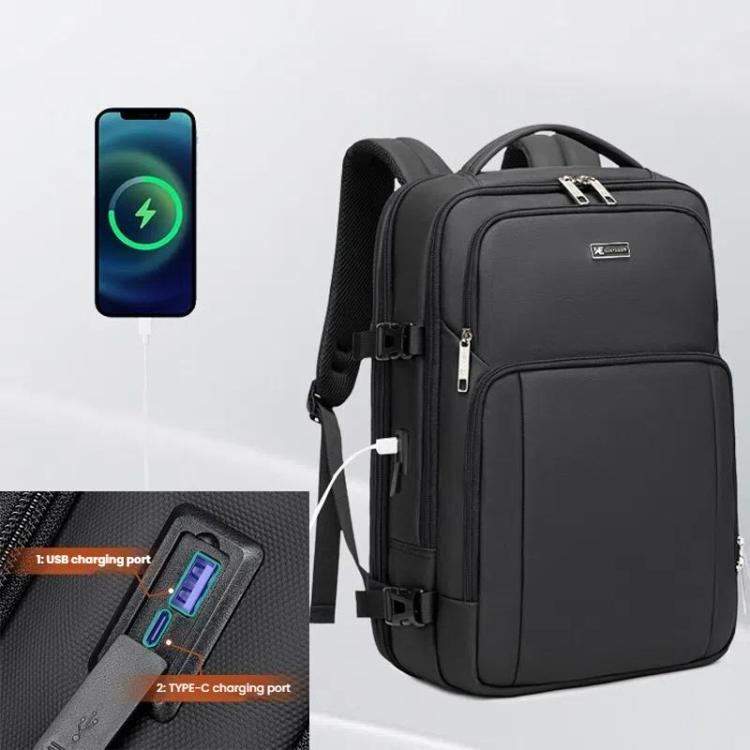 Wiersaam Men Anti-Theft Business Laptop Backpack 15.6 Inch Computer Bag With USB & Type-C Charging Ports(Black) - Backpack by Wiersaam | Online Shopping UK | buy2fix