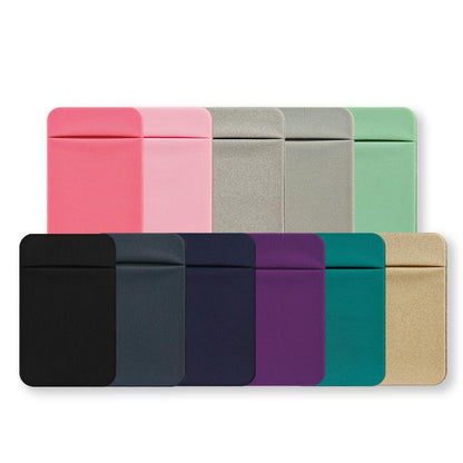 Elastic Lycra Phone Back Sticker Card Holder Secure Card Pocket with No Residue Removal(Brown) - Adhesive Card Holders by buy2fix | Online Shopping UK | buy2fix