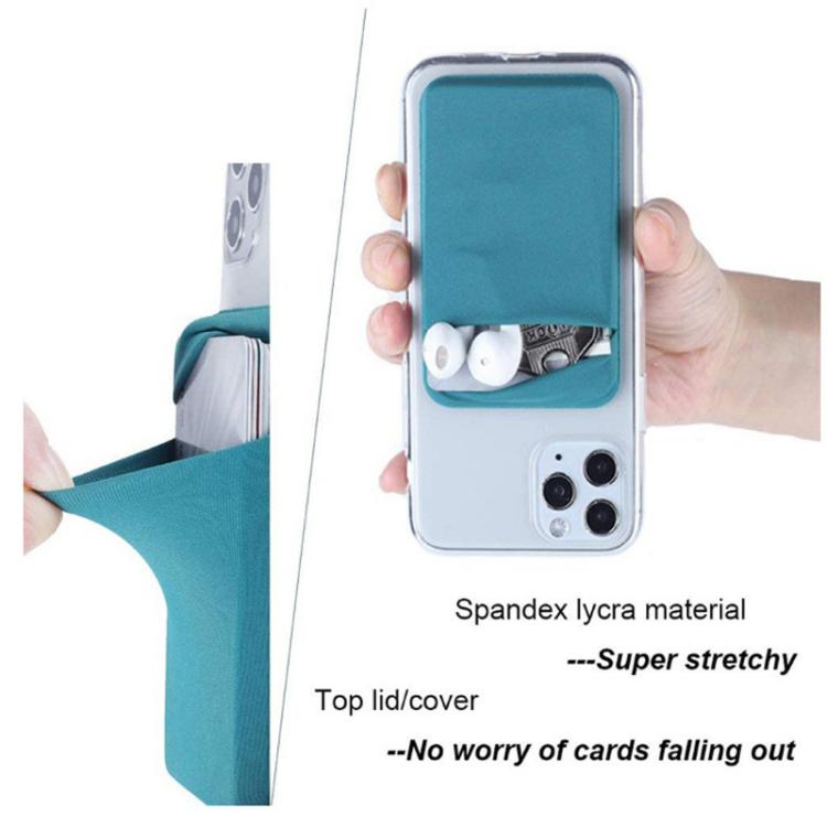 Elastic Lycra Phone Back Sticker Card Holder Secure Card Pocket with No Residue Removal(Black) - Adhesive Card Holders by buy2fix | Online Shopping UK | buy2fix