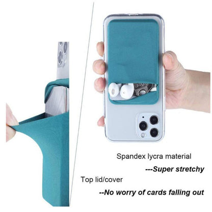 Elastic Lycra Phone Back Sticker Card Holder Secure Card Pocket with No Residue Removal(Brown) - Adhesive Card Holders by buy2fix | Online Shopping UK | buy2fix