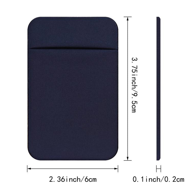 Elastic Lycra Phone Back Sticker Card Holder Secure Card Pocket with No Residue Removal(Deep Blue) - Adhesive Card Holders by buy2fix | Online Shopping UK | buy2fix