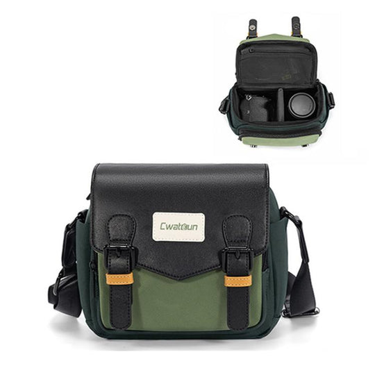 Cwatcun D99 Small Shoulder Camera Bag Multi-functional Casual Color Clash Lightweight Storage Bag