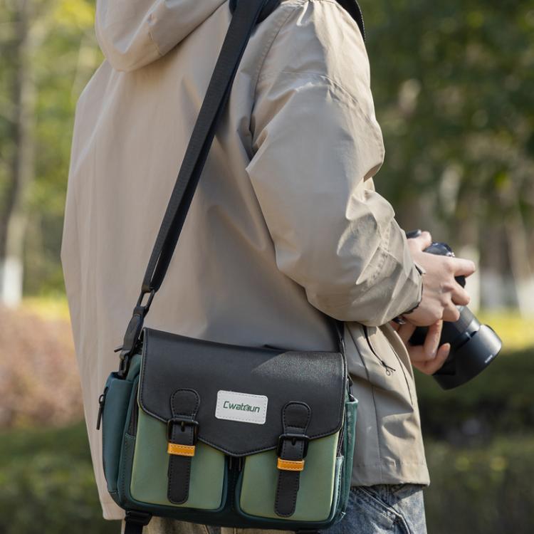 Cwatcun D99 Medium Shoulder Camera Bag Multi-functional Casual Color Clash Lightweight Storage Bag - Strap Satchel by Cwatcun | Online Shopping UK | buy2fix