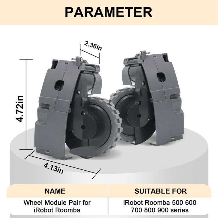 For IRobot Roomba 5/6/7/8/9 Series Walking Wheels Vacuum Cleaner Accessories Left Wheel-Black - For iRobot Accessories by buy2fix | Online Shopping UK | buy2fix