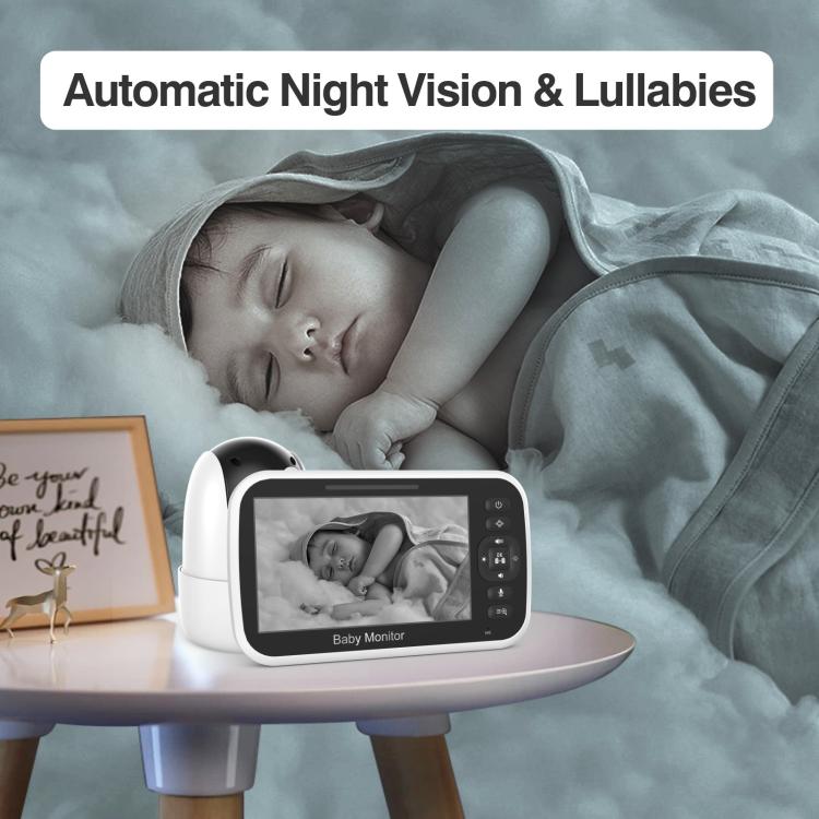 5 inch LCD Screen Auto Night Vision Baby Monitor US Plug - Baby Monitor by buy2fix | Online Shopping UK | buy2fix