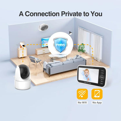 5 inch LCD Screen Auto Night Vision Baby Monitor EU Plug - Baby Monitor by buy2fix | Online Shopping UK | buy2fix