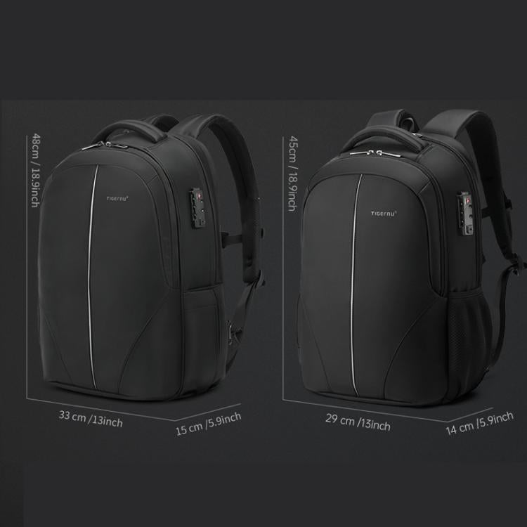 Tigernu Standard  Men Business Anti-Theft Laptop Backpack With USB Charging Port, Reflective Strips & TSA Lock - Backpack by Tigernu | Online Shopping UK | buy2fix