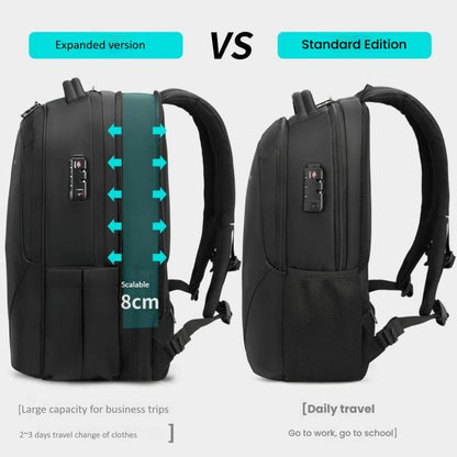 Tigernu Expandable Men Business Anti-Theft Laptop Backpack With USB Charging Port, Reflective Strips & TSA Lock - Backpack by Tigernu | Online Shopping UK | buy2fix