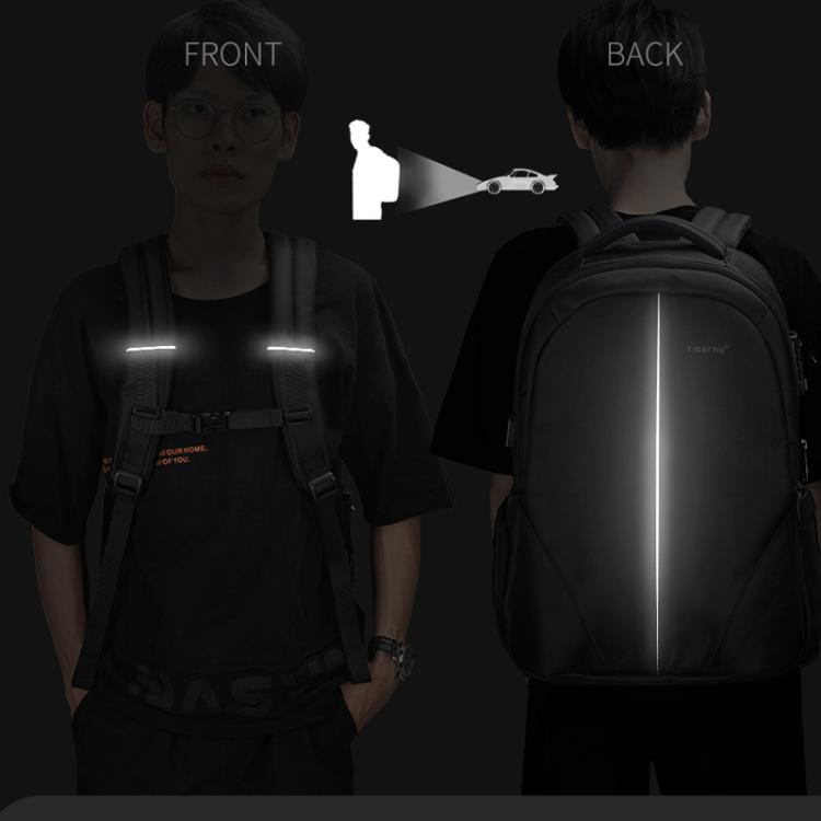 Tigernu Expandable Men Business Anti-Theft Laptop Backpack With USB Charging Port, Reflective Strips & TSA Lock - Backpack by Tigernu | Online Shopping UK | buy2fix