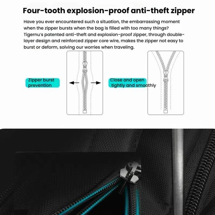 Tigernu Expandable Men Business Anti-Theft Laptop Backpack With USB Charging Port, Reflective Strips & TSA Lock - Backpack by Tigernu | Online Shopping UK | buy2fix