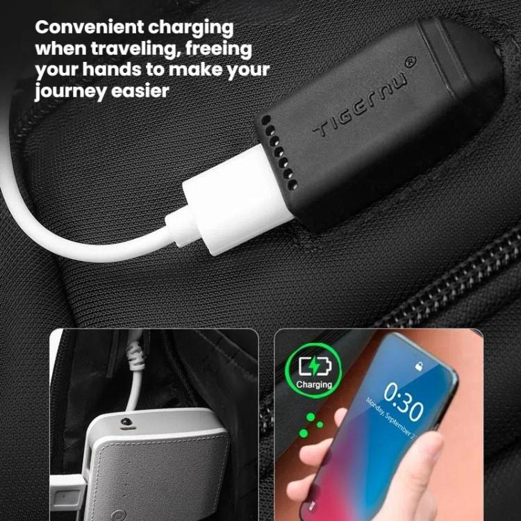 Tigernu Expandable Men Business Anti-Theft Laptop Backpack With USB Charging Port, Reflective Strips & TSA Lock - Backpack by Tigernu | Online Shopping UK | buy2fix