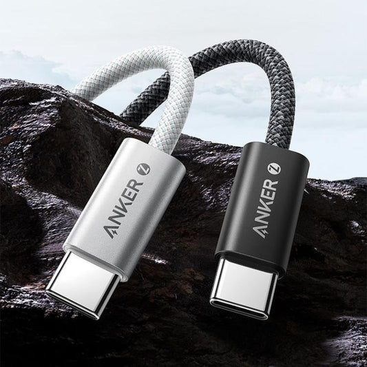 ANKER A8060 1.5m 240W PD Fast Charging Dual Type-C Charging Cable Braided Data Cable(White) - USB-C & Type-C Cable by ANKER | Online Shopping UK | buy2fix