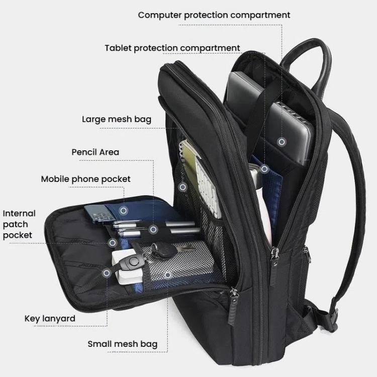 Tigernu T-B9121  17 Inch Men Expandable Waterproof Lightweight Laptop Backpack With Floating Zipper - Backpack by Tigernu | Online Shopping UK | buy2fix