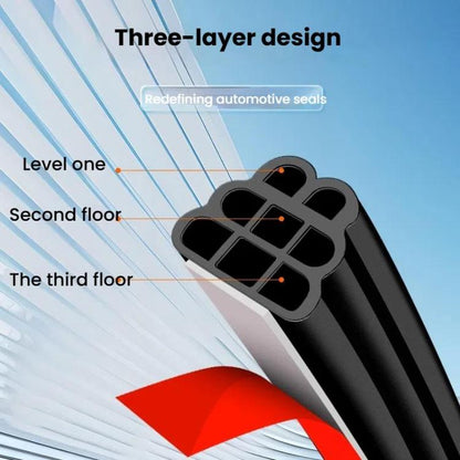 5m Three-layer Eight-hole Car Door Seam Waterproof Sealing Sound Insulation Strip - sealing strips by buy2fix | Online Shopping UK | buy2fix
