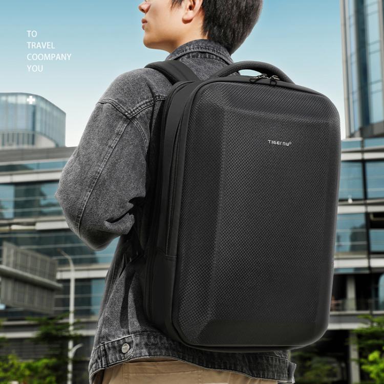 Tigernu T-B9152A 15.6-inch Men Hardshell Waterproof Backpack with Dry/Wet Separated Compartment & Air-Cushioned Shockproof Laptop Sleeve(Black) - Backpack by Tigernu | Online Shopping UK | buy2fix