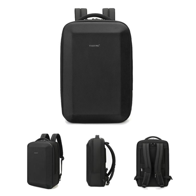 Tigernu T-B9152A 15.6-inch Men Hardshell Waterproof Backpack with Dry/Wet Separated Compartment & Air-Cushioned Shockproof Laptop Sleeve(Black) - Backpack by Tigernu | Online Shopping UK | buy2fix