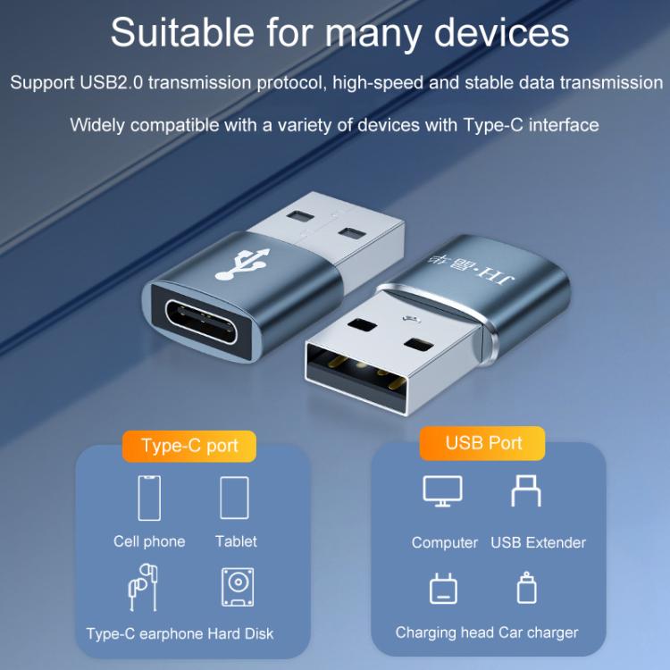JINGHUA S505 Alloy Case Cell Phone To Computer USB2.0 Adapter(USB Male To Type-C) - USB Adapter by JINGHUA | Online Shopping UK | buy2fix