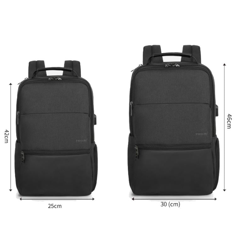 Tigernu  15.6-inch Standard Men Anti-Theft Laptop Backpack with USB Charging Port, Headphone Hole & Comfort Shoulder Straps for Travel, Work Commute(Black) - Backpack by Tigernu | Online Shopping UK | buy2fix