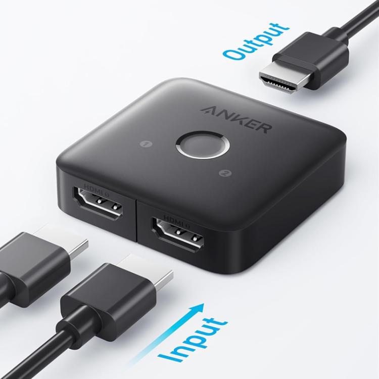 ANKER A83H1 4K 2 Into 1 Out Docking Station HDMI Converter(Black) - Converter by ANKER | Online Shopping UK | buy2fix