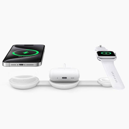 ANKER B25M8 3 In 1 15W Magnetic Wireless Charger For  iPhone, iWatch, AirPods(White) - Wireless Charger by ANKER | Online Shopping UK | buy2fix