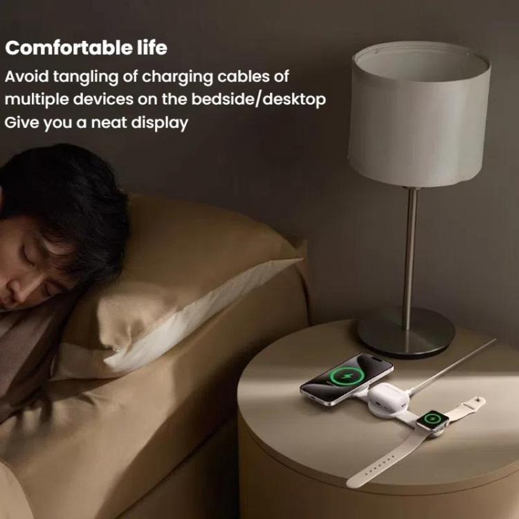 ANKER B25M8 3 In 1 15W Magnetic Wireless Charger For  iPhone, iWatch, AirPods(White) - Wireless Charger by ANKER | Online Shopping UK | buy2fix