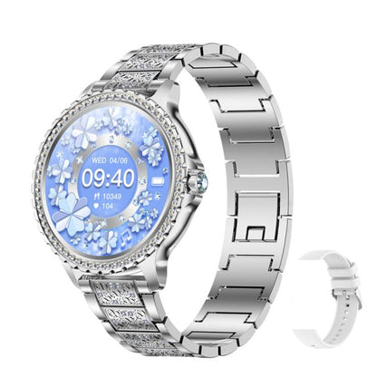 Bluetooth Calling AI Voice Assistant Life Waterproof Sports Smartwatch, Color: Silver Rough Steel Strap+Gray Silicone Strap - Smart Watches by buy2fix | Online Shopping UK | buy2fix