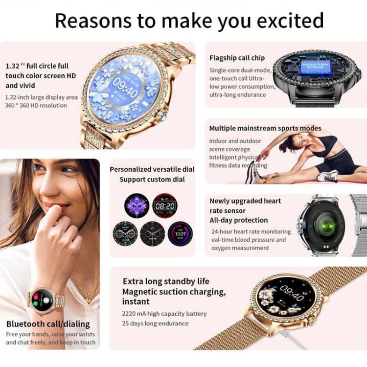 Bluetooth Calling AI Voice Assistant Life Waterproof Sports Smartwatch, Color: Silver Mesh Strap+Silicone Strap - Smart Watches by buy2fix | Online Shopping UK | buy2fix