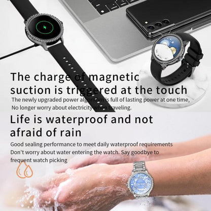 Bluetooth Calling AI Voice Assistant Life Waterproof Sports Smartwatch, Color: Silver Rough Steel Strap+Gray Silicone Strap - Smart Watches by buy2fix | Online Shopping UK | buy2fix