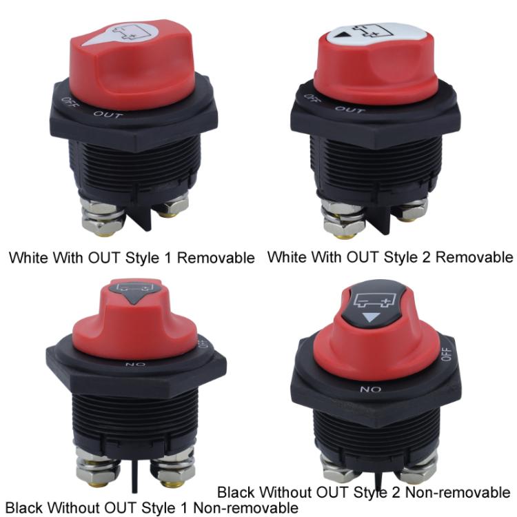 200A DC Brass Conductive RV Yacht Leak-proof Battery Switch(White With OUT Style 1 Removable) - Car Switches by buy2fix | Online Shopping UK | buy2fix