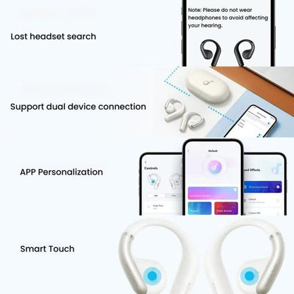 ANKER A3872 Soundcore AeroFit Open Comfort Wear Wireless Bluetooth Earphones(Black) - Bluetooth Earphone by ANKER | Online Shopping UK | buy2fix