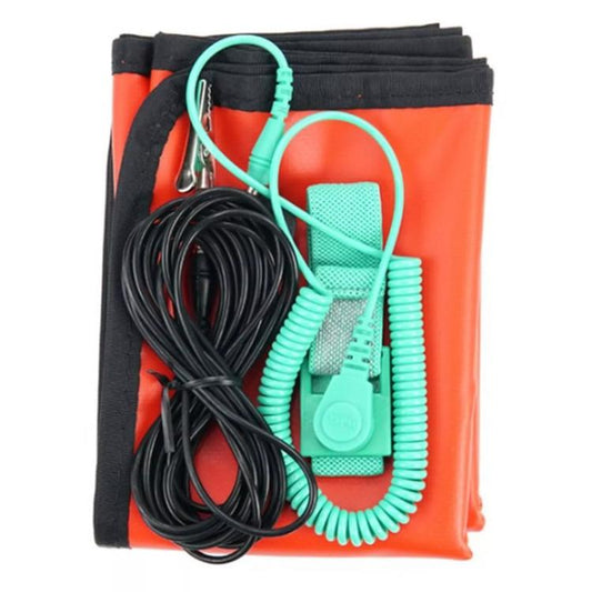 ProsKit 8PK-AS07-1 26x24 Inch ESD Anti-Static Work Mat with 2m Wrist Strap & 3m Grounding Cord(Red) - Others by ProsKit | Online Shopping UK | buy2fix