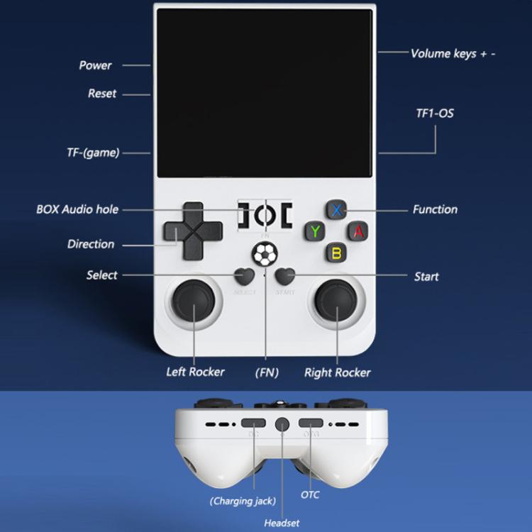 Portable Open Source GBA/FC Arcade Handheld Game Console, Size: 128G(Transparent Blue) - Pocket Console by buy2fix | Online Shopping UK | buy2fix