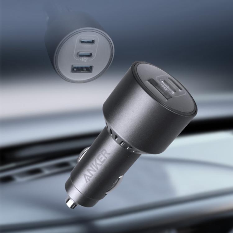 ANKER A2737 167.5W Dual Type-C+UAB-A 3 Ports Car Charger Cell Phone PD Fast Charger(Siver Gray) - Car Charger by buy2fix | Online Shopping UK | buy2fix