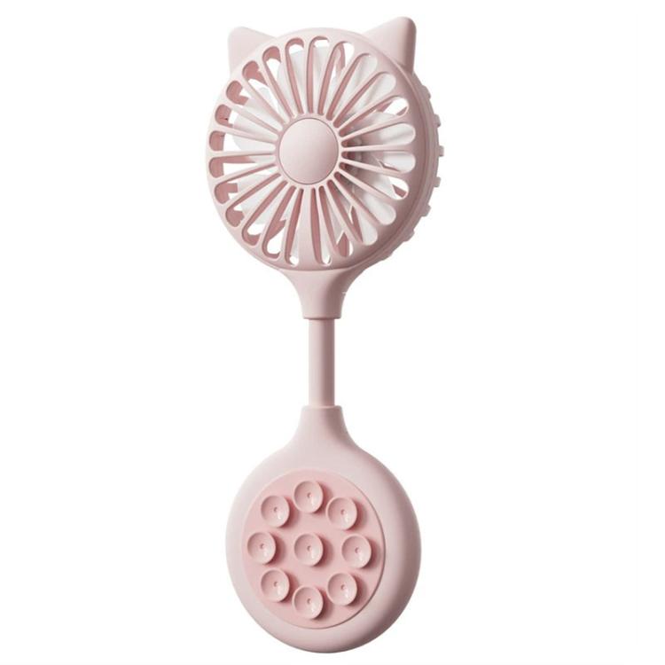 Mini Suction Cup Fan USB Rechargeable Desktop Portable Folding Fan(Pink) - Electric Fans by buy2fix | Online Shopping UK | buy2fix